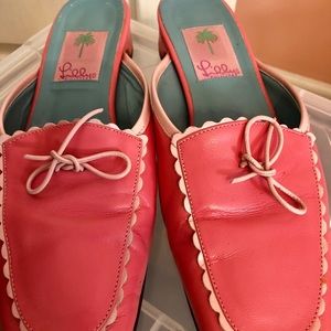 LILLY PULITZER PINK LEATHER SHOES